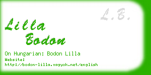 lilla bodon business card